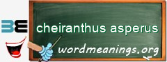 WordMeaning blackboard for cheiranthus asperus